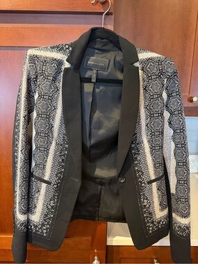 BCBGMaxAzria Black and White Patterned Blazer